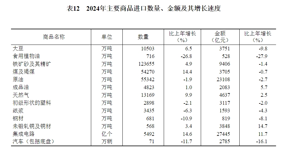 表12　2024年主要商品进口数量、金额及其增长速度.png